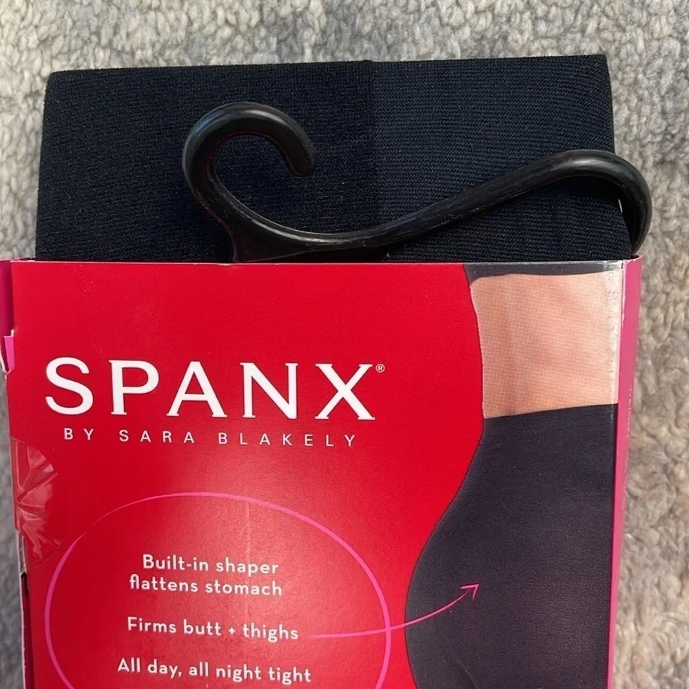 Spanx Tights Double Take Very Black Shaping Smoothing Tummy Control Sz C